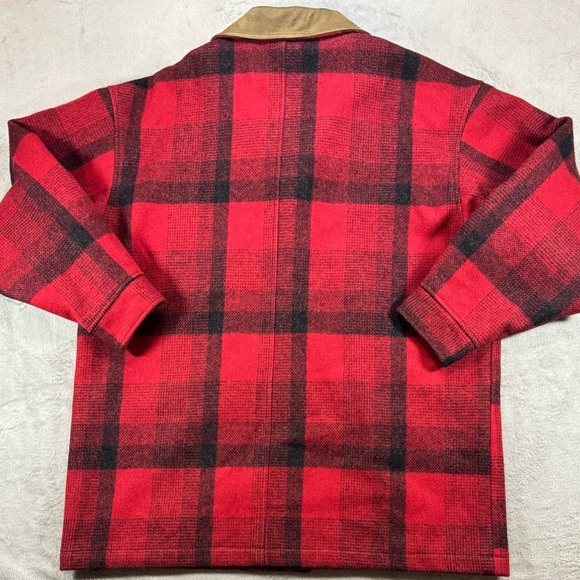 Rare Vintage Pendleton VirginWool Hunting Coat Size Large Suede Trim Made In USA - Picture 4 of 5